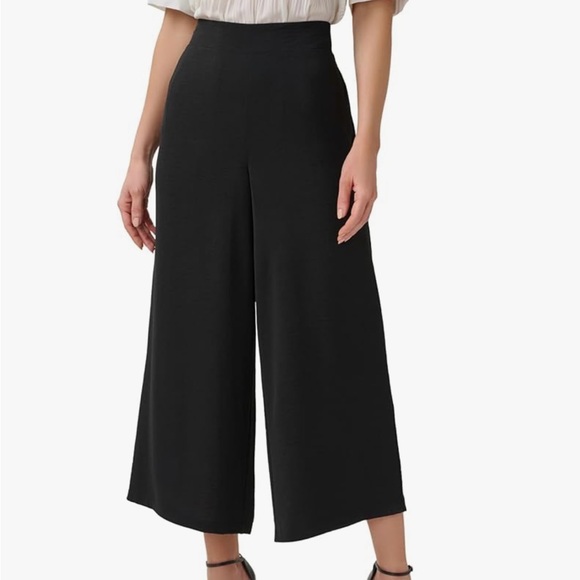 Adrianna Papell Black Wide Leg High Waist Cropped Pants Size Large - Picture 11 of 11